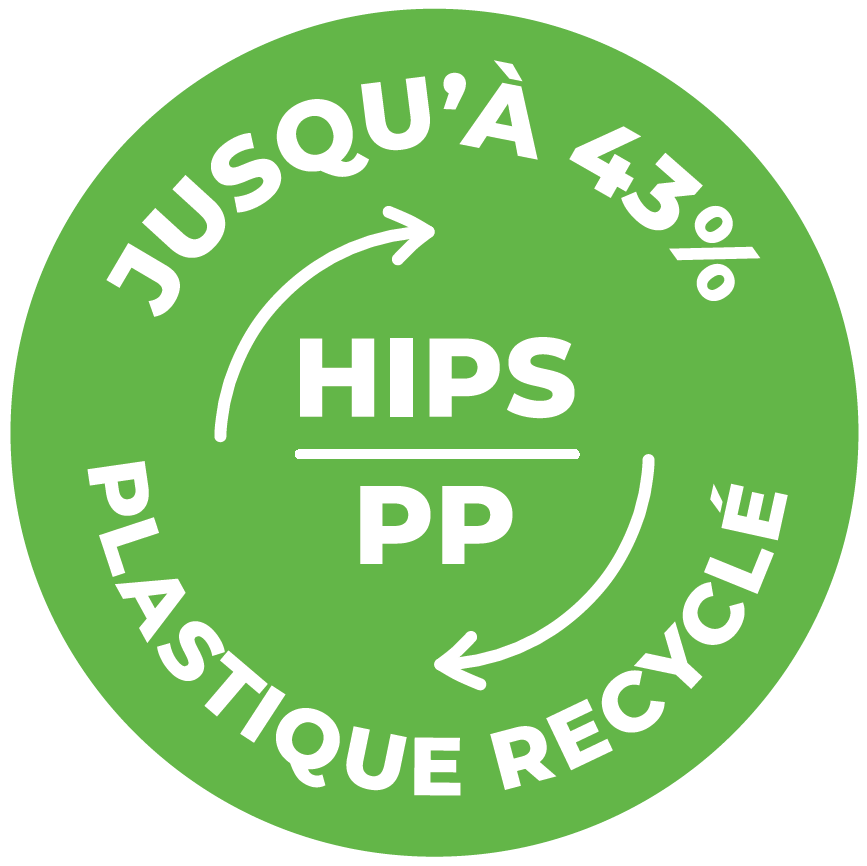 HIPS / PP : jusqu'à 43 % de plastique recyclé